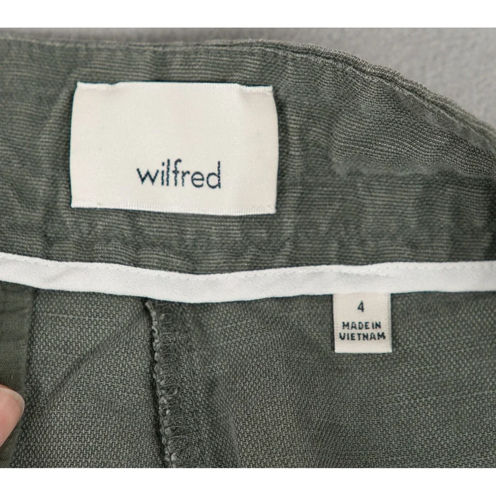 Aritzia Wilfred Allant Pant Linen Lyocell Green Drawstring Size 4